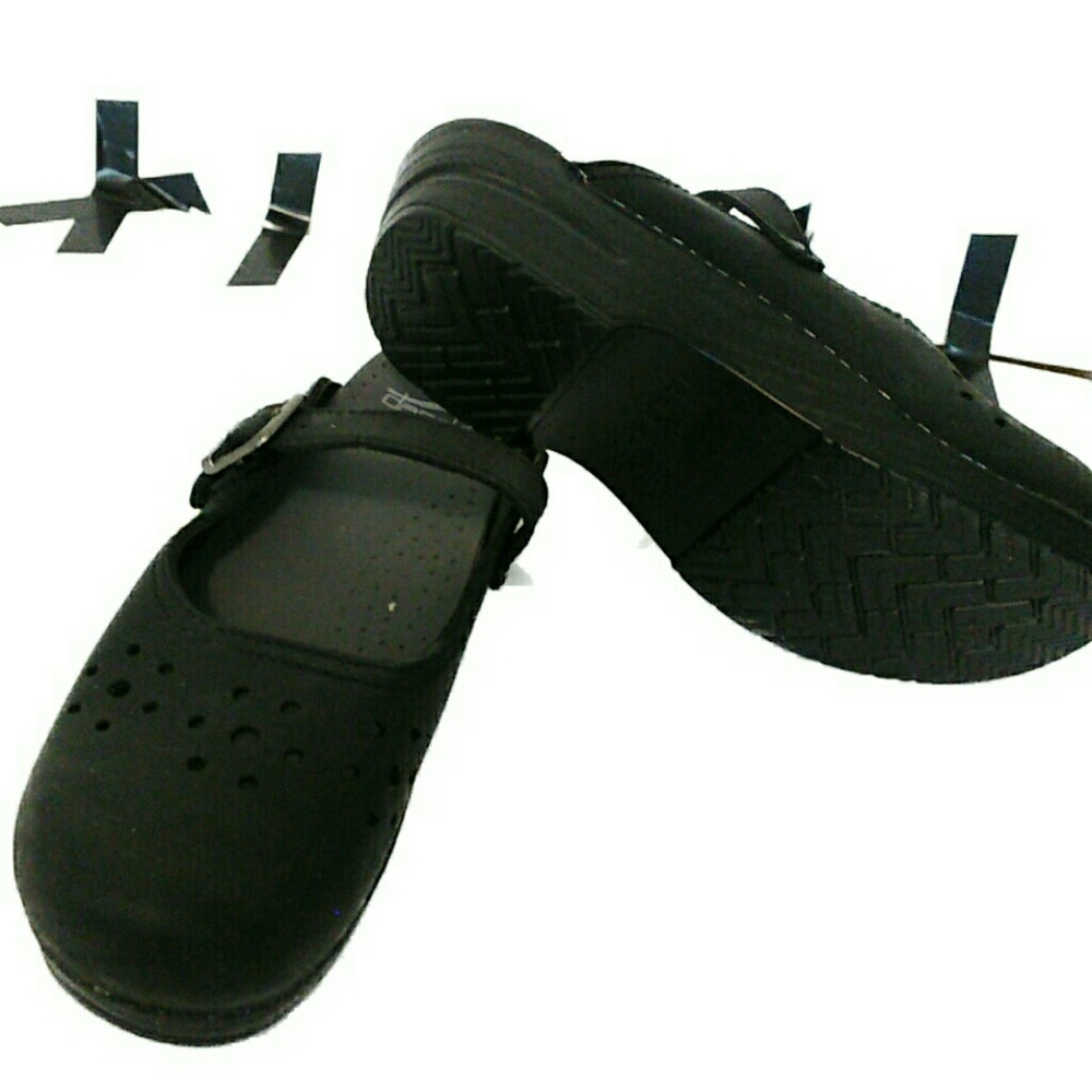 Dansko brushed black vented Mary Jane slides sz 39 - Picture 3 of 5
